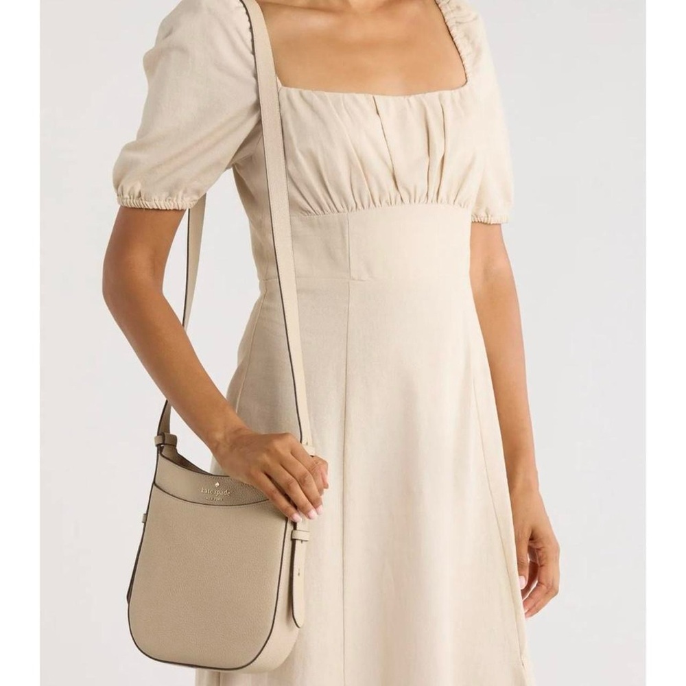 Kate Spade Pebbled Leather Crossbody Bag Cream Beige Gold Hardware NWT Handbag - Picture 2 of 8